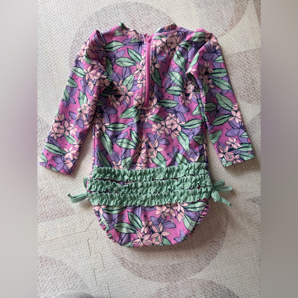 Ruffle Butts Rashguard Swimsuit - Picture 2 of 5